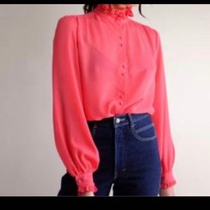 Ruffled Poet Blouse, Vintage 60s